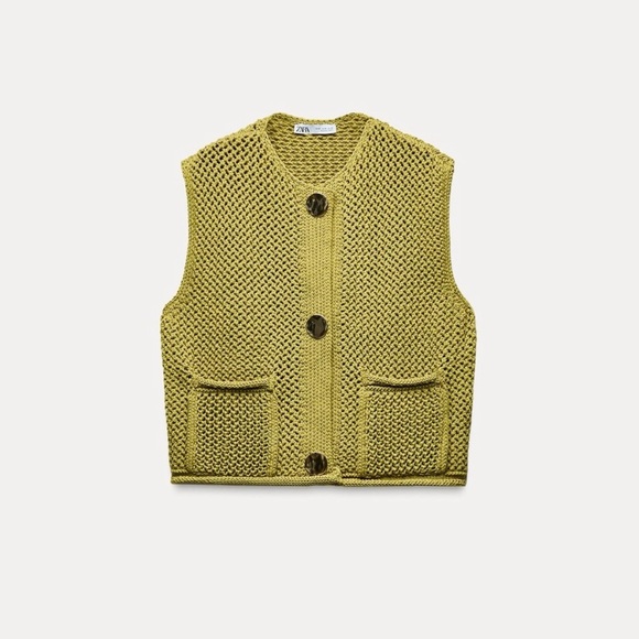 Zara Green Knit Vest - Picture 4 of 4